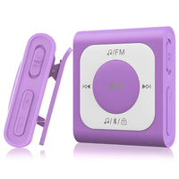 1 x RAW Customer Returns AGPTEK 64GB Clip MP3 Player with Bluetooth, Mini Portable Music Player with Random Play, FM Radio, No Phone Required for Sports, Purple - RRP €22.7