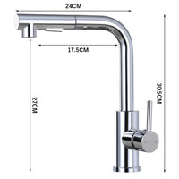 1 x RAW Customer Returns DJS kitchen faucet extendable with shower two water jet types, kitchen mixer tap 360 swivel, kitchen fitting stainless steel, chrome - RRP €62.99