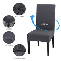 1 x RAW Customer Returns Lydevo Chair Covers Set of 4 Stretch Modern Chair Covers for Dining Room Chairs Chair Covers for Swing Chairs Universal Washable Removable Chair Cover for Dining Room Hotel Banquet Kitchen Dark Gray - RRP €21.99