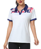 1 x RAW Customer Returns SwissWell Polo Shirt Women s Short Sleeve Sports Breathable T-Shirt Tennis Golf Polo Shirts Summer Outdoor Polo Shirt 1345White, M  - RRP €25.2