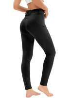 1 x RAW Customer Returns Riding leggings women full seat with mobile phone pocket, high waist riding pants women girls stretch with belt loops black M - RRP €36.98