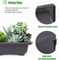 1 x RAW Customer Returns Roundsky 6-Piece Bonsai Pots - Classic Deep Wet Tray with Built-in Net for Plants, Flowers, Square Plastic Pots - RRP €20.4