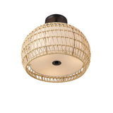 1 x Brand New Vintage Hanging Rattan Ceiling Light, Rustic Ceiling Lamp Braided, Handmade Boho Rattan Ceiling Lights Rattan Lamp, Farmhouse Lights for Bedroom Living Room Kitchen Bathroom Balcony - RRP €44.36