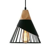 1 x RAW Customer Returns MAXDUYU wooden pendant light, 1 bulb, hanging lamp, vintage wooden beam, rustic aluminum, pendant light, black metal, industrial vintage pendant lamp, E27 bulb for dining room, living room, kitchen - RRP €32.99