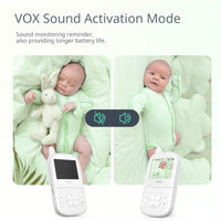 1 x RAW Customer Returns YOTON Baby Monitor 2.7 , baby monitor with camera 1000mAh battery, 2.4 GHz intercom function, infrared night vision, alarm clock, temperature sensor, VOX function, 8 lullabies model YB04  - RRP €37.96