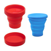 1 x Brand New 2Pcs Foldable Cup Silicone Foldable Travel Mug Foldable Silicone Cup Reusable Folding Cup with Lid for Picnic Camping Outdoor Hiking 170 ml  - RRP €20.4