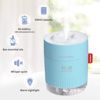 1 x RAW Customer Returns SMARTDEVIL USB Humidifier 500ml, Mini Air Humidifier Ultra Quiet Humidifier, Automatic Shut-Off Portable Humidifier, No Battery, Essential Oil Prohibited, 2 Filters Blue - RRP €23.18