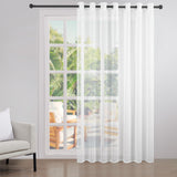 1 x RAW Customer Returns Topfinel room divider curtain white linen texture curtain transparent curtains blinds with eyelets 1 piece curtains living room extra width 300 cm eyelet curtains 280 cm high - RRP €43.98