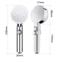 1 x Brand New Shower Set, High Pressure Hand Shower, Shower Head, Water Saving Booster, with Shower Hose, Powerful Shower with 4 Speed Adjustment Silver  - RRP €13.02