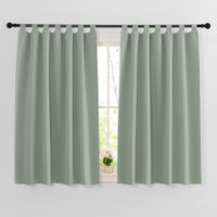 1 x RAW Customer Returns PONY DANCE Short Curtains Sage Green Opaque Curtains Children s Room Boy Blackout Curtains Kitchen Curtain Window Curtains Tab-Top Curtain Set of 2 H 137 x W 140 cm - RRP €27.95