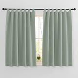 1 x RAW Customer Returns PONY DANCE Short Curtains Sage Green Opaque Curtains Children s Room Boy Blackout Curtains Kitchen Curtain Window Curtains Tab-Top Curtain Set of 2 H 137 x W 140 cm - RRP €27.95