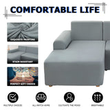 1 x RAW Customer Returns Lydevo Sofa Cover Corner Sofa L Shape Sofa Throws Stretch Sofa Cover L Shape Right or Left with Two Pillowcases Washable Universal Couch Cover L Shape Sofa Cover L Shape 3 Seater 3 Seater, Light Gray  - RRP €58.59