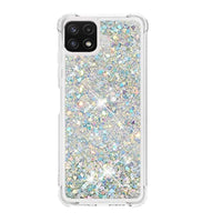 2 x Brand New HOUSON Case Compatible with Samsung Galaxy A22 5G Case, Glitter Liquid Quicksand Transparent Silicone Case Silver - RRP €21.6