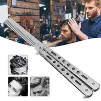 1 x Brand New Stainless Steel Butterfly Comb Hair Styling Tools for Men, Folding Beard and Mustache Styling Pocket Hair Comb, Practice Beginner Training Metal Comb Silver  - RRP €18.0