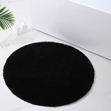 1 x RAW Customer Returns Homaxy Bathroom Rug Non-Slip Washable Bath Mat Soft Fluffy Bath Rug Shaggy Deep Pile Microfiber Bath Mat Round 90 cm , Black - RRP €39.25