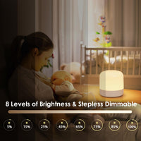 1 x RAW Customer Returns One Fire night light for children,  with 8 brightness levels and remote control, 10 colours, dimmable touch lamp, 2400mAh bedside lamp for children, , night light for children s rooms - RRP €14.55