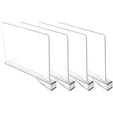 1 x RAW Customer Returns Pack of 4 transparent shelf dividers, acrylic shelf dividers, shelf dividers, cabinet, transparent shelf dividers for bedroom, kitchen cabinets, shelf storage organization - RRP €22.18