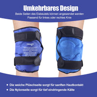 1 x RAW Customer Returns NEWGO Large Cooling Cuff Knee Cooling Bandage, Fully Wrapped Knee Ice Pack with 4 Velcro Fasteners, Reusable Gel Cold Pack Knee Wrap Around the Entire Knee for Knee Replacement Surgery - RRP €26.99