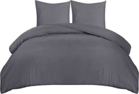 1 x RAW Customer Returns Utopia Bedding bed linen 220x240 set - microfiber duvet cover 240x220 cm 2 pillowcases 80x80 cm - gray - RRP €19.7