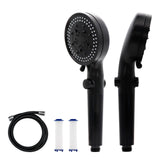 11 x Brand New Fanmitrk shower head with 1.5M hose, high pressure hand shower, water-saving shower head with filter water stop function, 5 jet types black  - RRP €264.0