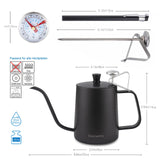 1 x RAW Customer Returns Easyworkz Gage Gooseneck Pour Over Coffee Kettle with Thermometer Stainless Steel 304 Coffee Pot 600ml with Long Narrow Spout Hand Drip Kettle - RRP €25.99