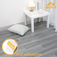 1 x RAW Customer Returns Vinyl flooring self-adhesive PVC flooring self-adhesive tiles vinyl wood look floor sticker waterproof wear-resistant for kitchen living room bathroom gray wood 15X90cm 10pcs - RRP €18.3