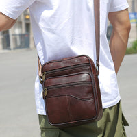 1 x RAW Customer Returns KSIBNW Shoulder Bags Men s Shoulder Bag Made of Genuine Leather Top Layer Cowhide Fashion Retro Small Men s Shoulder Bag Men s Handbags ipad Bag Pack Men s Bag for Shoulder Brown 1  - RRP €33.26