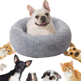 1 x Brand New CaiYuanGJ Calming Dog Bed Plush, Dog Bed, Washable Dog Bed, Fluffy Washable Dog Bed, Plush Dog Bed, Soft Plush Donut Pet Bed, for Medium, Small Dogs and Cats Gray  - RRP €18.14