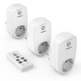 1 x RAW Customer Returns TESSAN wireless sockets with remote control, 3 set sockets with remote control, 3600W socket remote control, 25M wireless switch set with remote control, comes with battery wireless socket set, white set - RRP €30.24