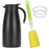 1 x RAW Customer Returns Olerd insulated jug 1.5 L, stainless steel thermos flask, double-walled vacuum coffee pot teapot, thermos flask for coffee, tea, water, drink black  - RRP €25.99