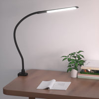 1 x RAW Customer Returns Hokone LED desk lamp, gooseneck clamp lamp, swivel arm architect lamp, eye protection office table lamp, 4 color modes 5 brightness levels, 10W touch control, matt black - RRP €39.0