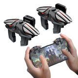 1 x RAW Customer Returns Ozkak PUBG Mobile Controller Trigger Rapid Fire Rapide Fire 5 Levels L1R1 L2R2 4 Triggers Mobile Phone for Android iOS - RRP €29.42