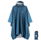 1 x RAW Customer Returns Anyoo Raincoat with Hood Rain Poncho Reusable Multipurpose Packable Shelter Ground Sheet Ideal for Outdoor Camping Fishing Survival, Sea Blue, One Size - RRP €20.16