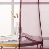 1 x RAW Customer Returns MIULEE Voile curtain, transparent curtain made of voile, plain rod pull-through, transparent living room, airy decorative curtain for bedroom, set of 2, 280 x 140 cm H x W , rod pocket red - RRP €24.58