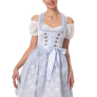 3 x Brand New Kelliar traditional ladies dirndl blouse short sleeve one shoulder collar dirndl blouse with lace Bavarian traditional blouse Oktoberfest white, size 36 - RRP €83.97