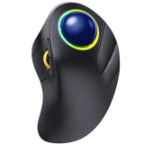 1 x RAW Customer Returns ProtoArc EM03 Wireless Trackball Mouse Bluetooth, RGB Wireless Trackball Mouse with Finger Control, Rechargeable Ergonomic Mouse, Multi-Device, Compatible with iPad, Mac, Windows - Blue - RRP €60.49