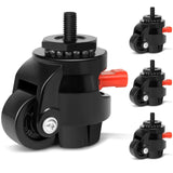 1 x RAW Customer Returns WBD WEIBIDA furniture castors thread M12 with adjustable ratchet handle, 360 heavy-duty castors large load capacity 1000KG, retractable leveling castors for industrial, workbenches, machines, set of 4, black - RRP €69.99