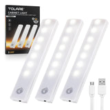 1 x RAW Customer Returns Tolare LED Sensor Light Cabinet Lights, LED Cabinet Lighting with Motion Sensor, Under-Unit Light Kitchen Sensor Light Cabinet Light Night Light for Cupboard Wardrobe Stairs Bathroom Hallway 3 Pack  - RRP €18.14