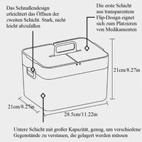 1 x RAW Customer Returns Storage boxes with lids, medicine box, medicine cabinet box, portable plastic first aid box, storage of large medicine cabinets, medicine case, double layer storage case for home - RRP €30.24
