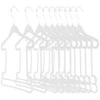 12 x Brand New Cabilock 10 Pieces Plastic Clothes Hangers for Kids Clothes Hanger Suit Swimwear Display Hangers Infant Hangers for White - RRP €211.08