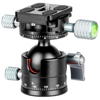 1 x RAW Customer Returns Koolehaoda Panorama Ball Head, 36 mm Ball Diameter Double Panorama Tripod Head 360 Rotatable with 1 4 Screw Quick Release Plate for Tripod, DSLR, Camcorder, Max. Load 15kg - E2H2 - RRP €45.2