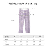 1 x RAW Customer Returns RoomTour Women s Pajama Pants Long Casual Checkered Trousers with Pockets Purple M - RRP €24.0