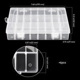 1 x RAW Customer Returns ZEONHEI Pack of 6 24 Compartment Storage Boxes, Clear Small Plastic Adjustable Sorting Boxes with Removable Dividers, Small Parts Box Sorting Box for Small Parts, Jewellery, Beads, Earrings - RRP €15.99