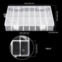 1 x RAW Customer Returns ZEONHEI 6pcs 24 Compartment Clear Plastic Small Adjustable Storage Boxes with Removable Dividers for Small Items Jewelry Beads Earrings - RRP €22.8