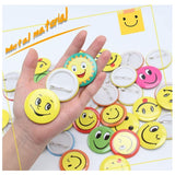 1 x RAW Customer Returns 40-piece set of smiley badges 4.5 cm round button pins smiley pins badges smile face badges metal buttons smiley round button pins smiley pins badges suitable for clothing, bag decoration - RRP €10.07