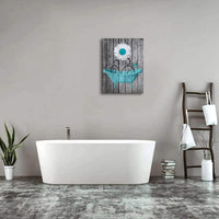 8 x Brand New Bathroom Wall Art Daisy Teal Bathtub Canvas Pictures Wall Decor Flower Butterfly Bathtub Canvas Prints White Petal Floral Gray Rustic Bathroom Wall Decor 30X40CM - RRP €137.12