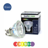 1 x RAW Customer Returns Sanlumia LED lamp GU10 set of 10 LED bulb 5 watt CRI90 Light bulb 420 lumens bulb replaces halogen 50W Cool White 6400K Beam angle 38 Not dimmable LED light reflector - RRP €20.89