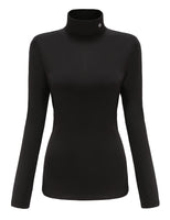 1 x Brand New SSLR Women s Long Sleeve Thermal T-Shirt, Turtleneck, Slim Fit, Basic Top, Brushed Turtleneck Sweater, Black, XXL - RRP €23.9