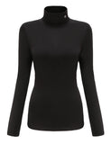 1 x Brand New SSLR Women s Long Sleeve Thermal T-Shirt, Turtleneck, Slim Fit, Basic Top, Brushed Turtleneck Sweater, Black, XXL - RRP €23.9