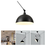 1 x RAW Customer Returns Hanging lamp dining table E27, pendant light black height adjustable pendant light vintage industrial with swivel arm round metal lampshade dining room lamp pendant lamp for kitchen living room bedroom - RRP €70.48